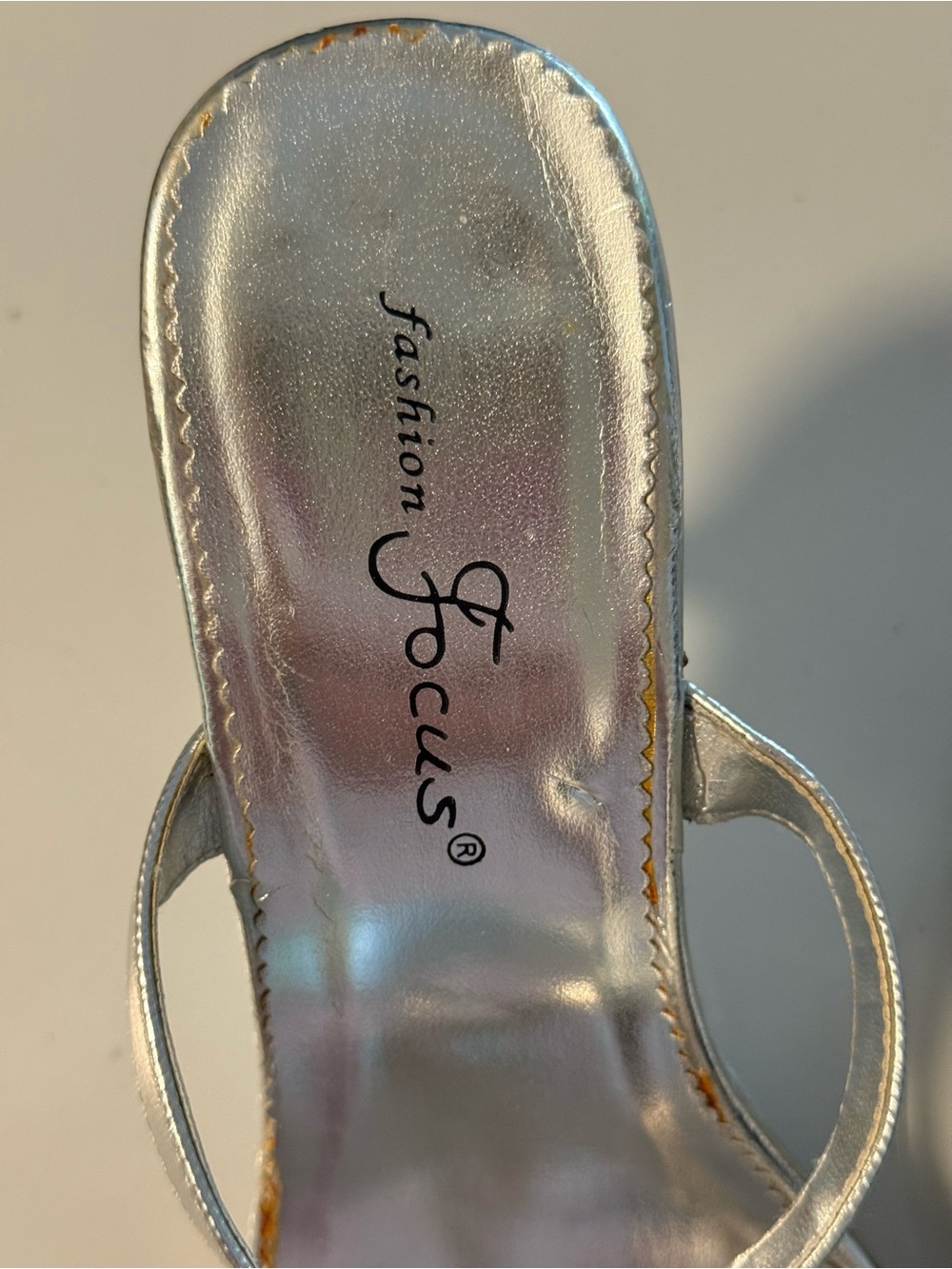 Silver Rhinestone Ring Heel Sandals - Picture 5 of 5
